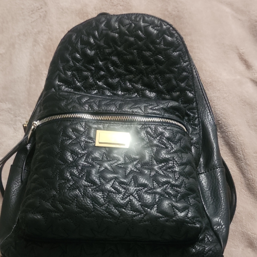 Elegant Black Star-Patterned Women's Backpack